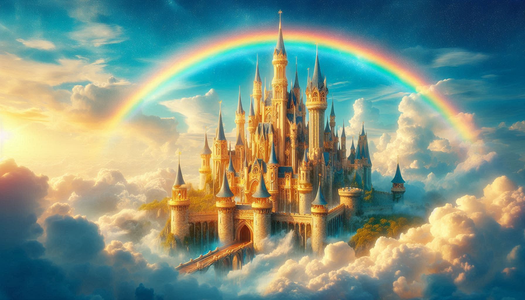 Fantasy castle in the clouds